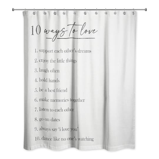Ten Ways to Love 71" x 74" Shower Curtain